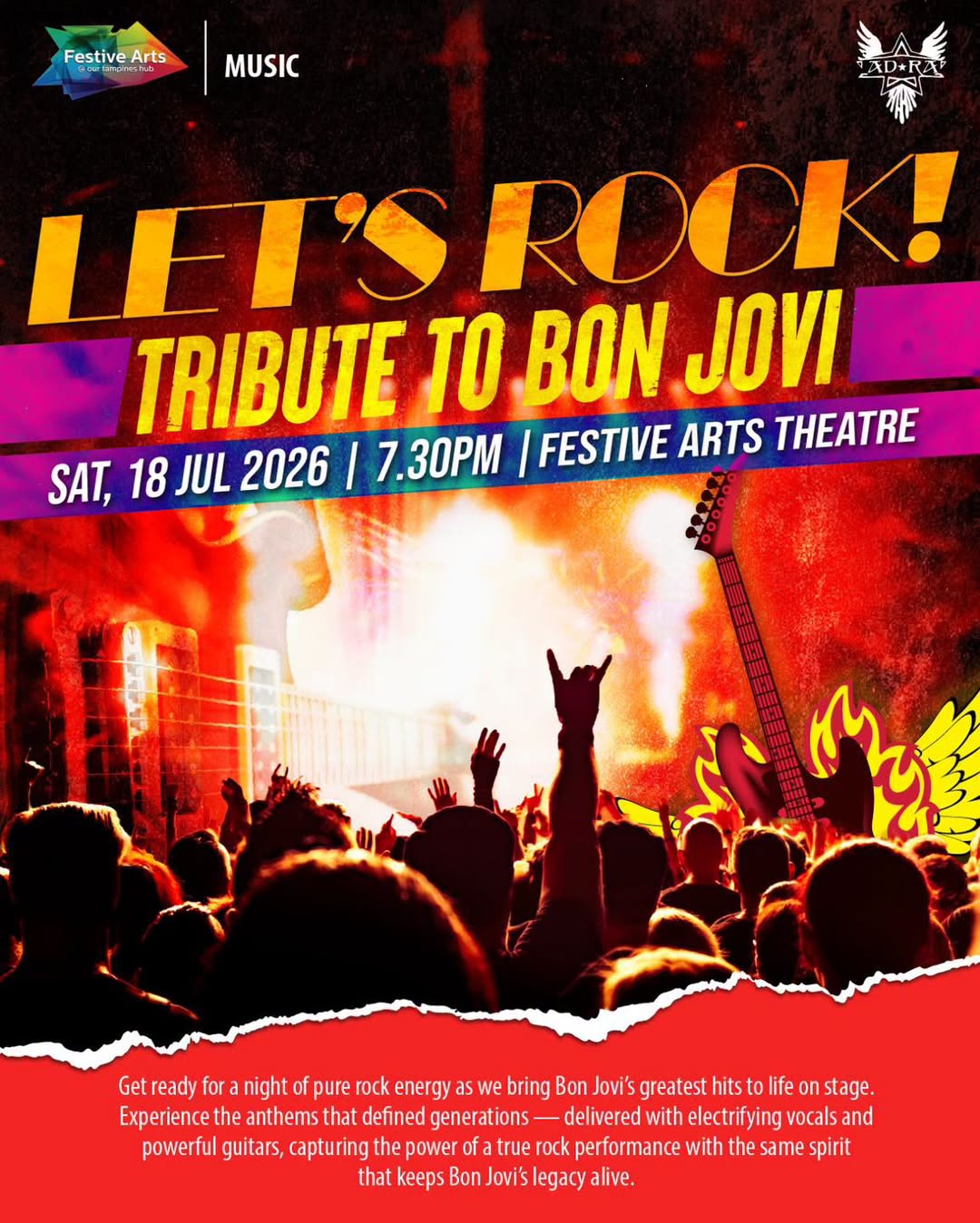 Let's Rock Tribute to Bon Jovi at Festive Arts Theatre on 18 July 2026