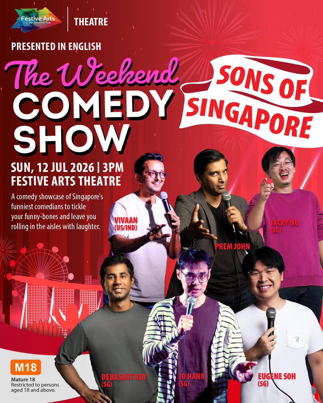 Weekend Comedy Show: Sons of Singapore at Festive Arts Theatre, 12 Jul 2026
