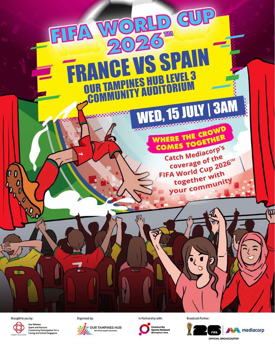 FIFA World Cup 2026 France vs Spain live screening at Our Tampines Hub
