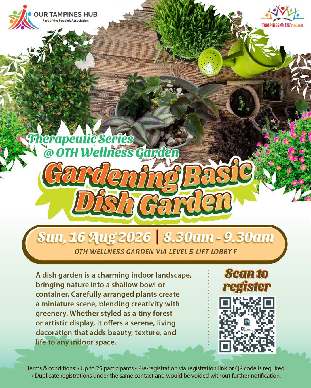 Dish Garden Workshop at OTH Wellness Garden on 16 August 2026