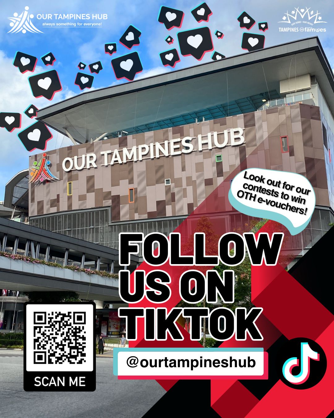 Our Tampines Hub social media graphic promoting TikTok