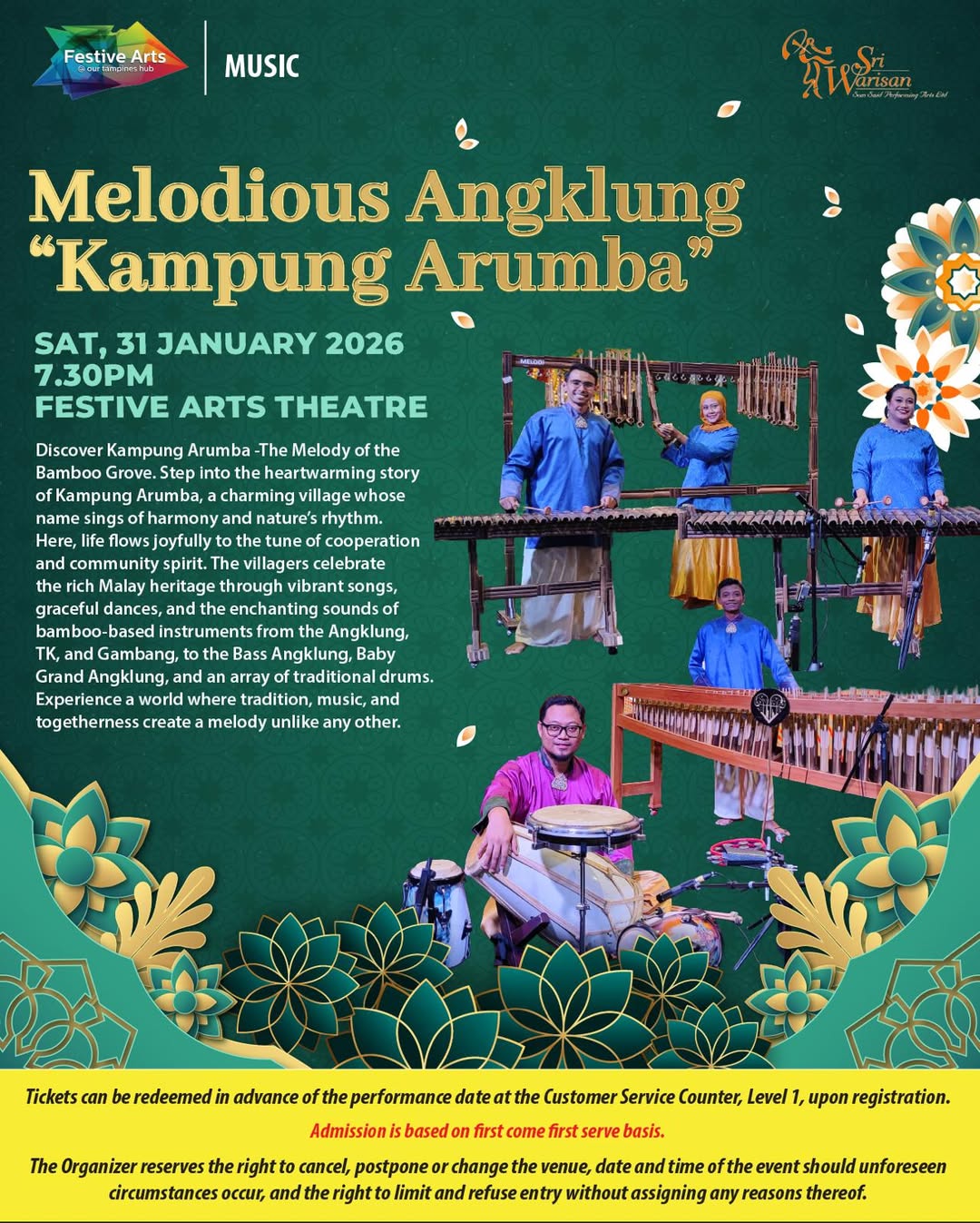 Kampung Arumba performers showcasing traditional bamboo instruments