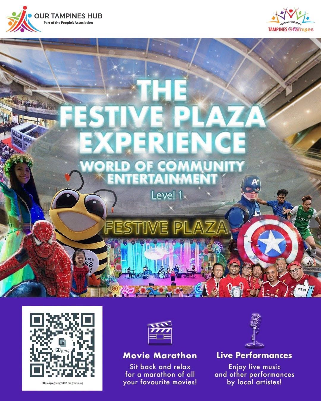 Free Movie Screenings and Live Performances at Our Tampines Hub Festive Plaza