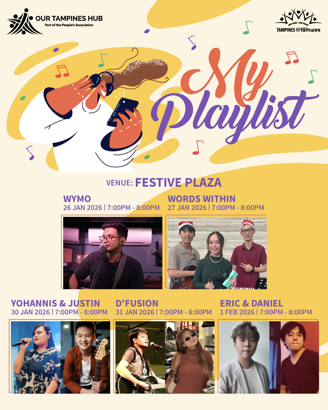 Live music performance at Festive Plaza