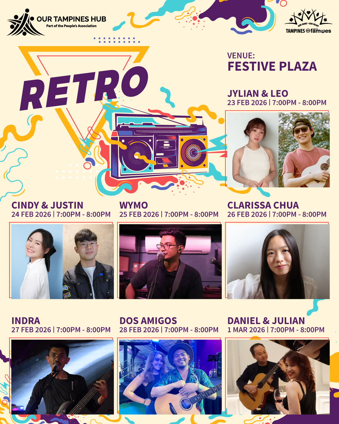 A live music performance at Festive Plaza featuring local artists.