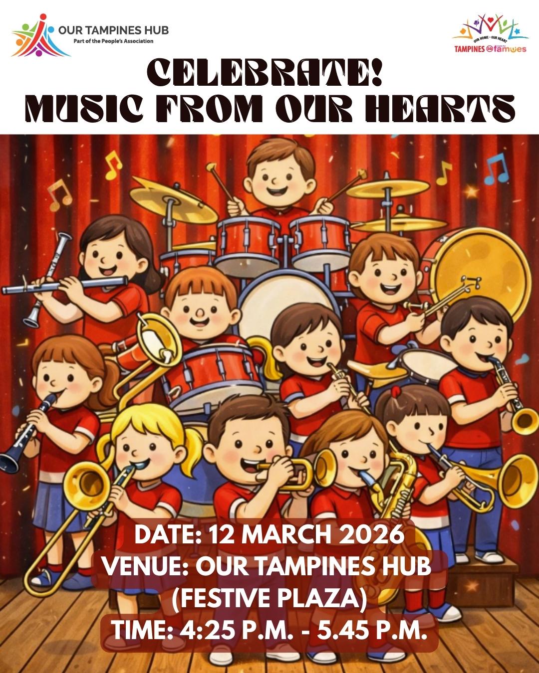 A vibrant musical performance featuring brass instruments and percussion