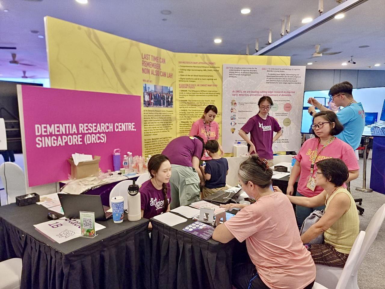 Health screening booth offering services to attendees
