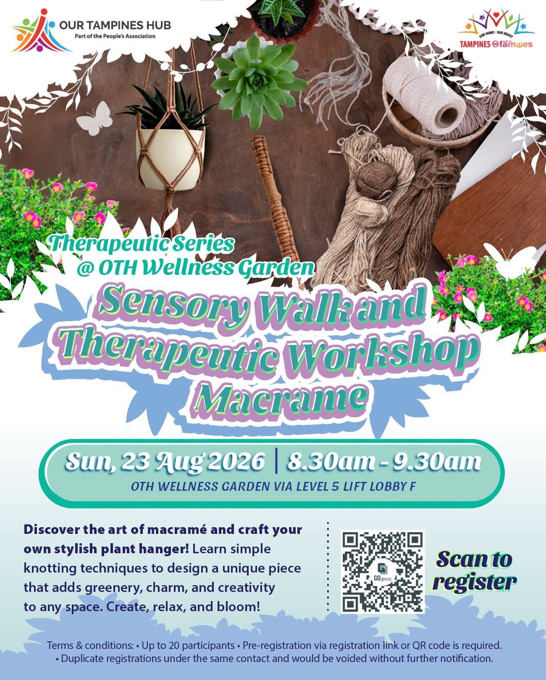 Macrame Plant Hanger Workshop at OTH Wellness Garden on 23 August 2026