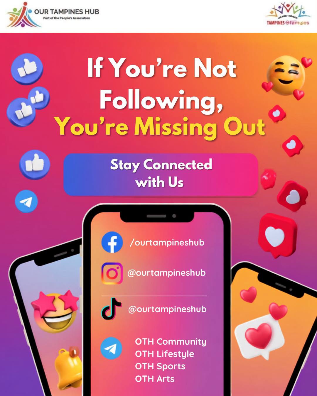 Our Tampines Hub Invites Public to Follow Its Social Media Channels