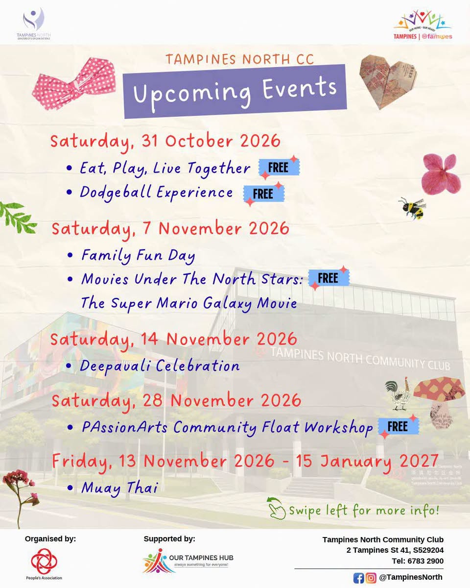 Tampines North 2026 Events: Free Activities, Family Fun Day, Movies