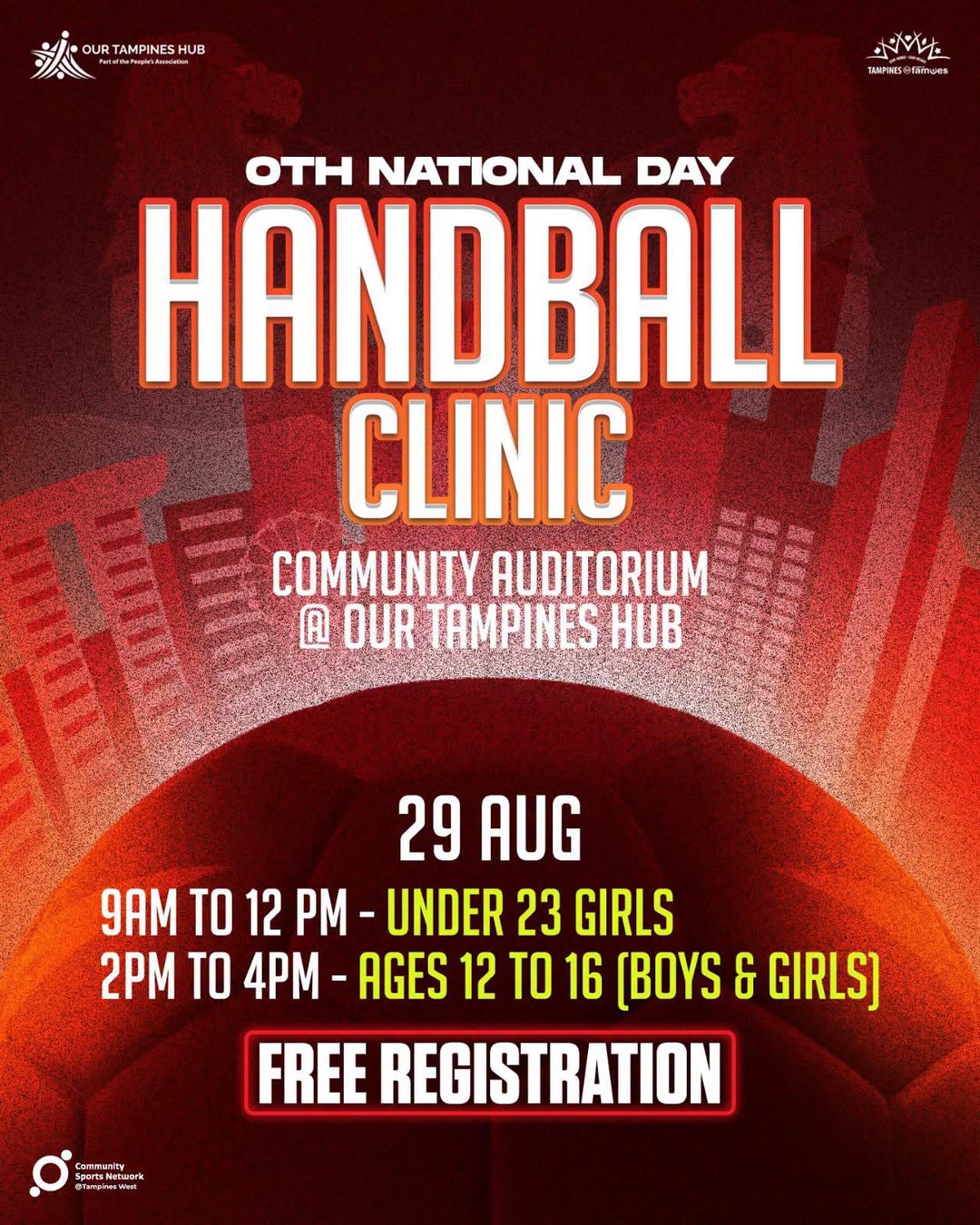 8th National Day Handball Clinic at Our Tampines Hub