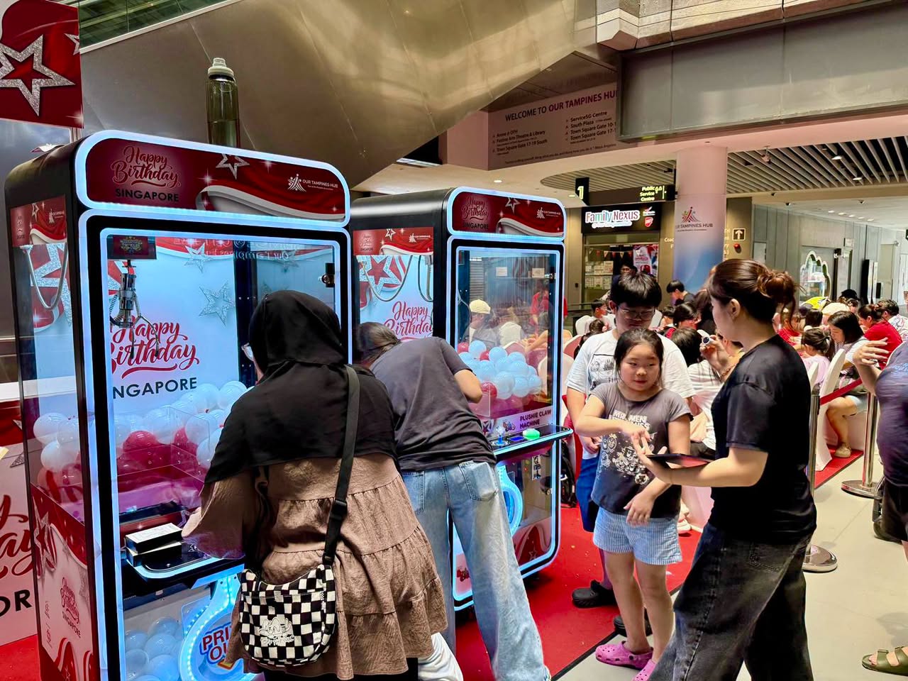 Happy Birthday Singapore claw machines at Tampines Hub