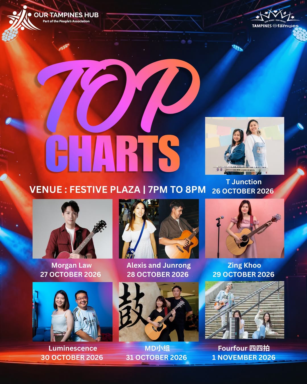 Top Charts live music concert at Our Tampines Hub