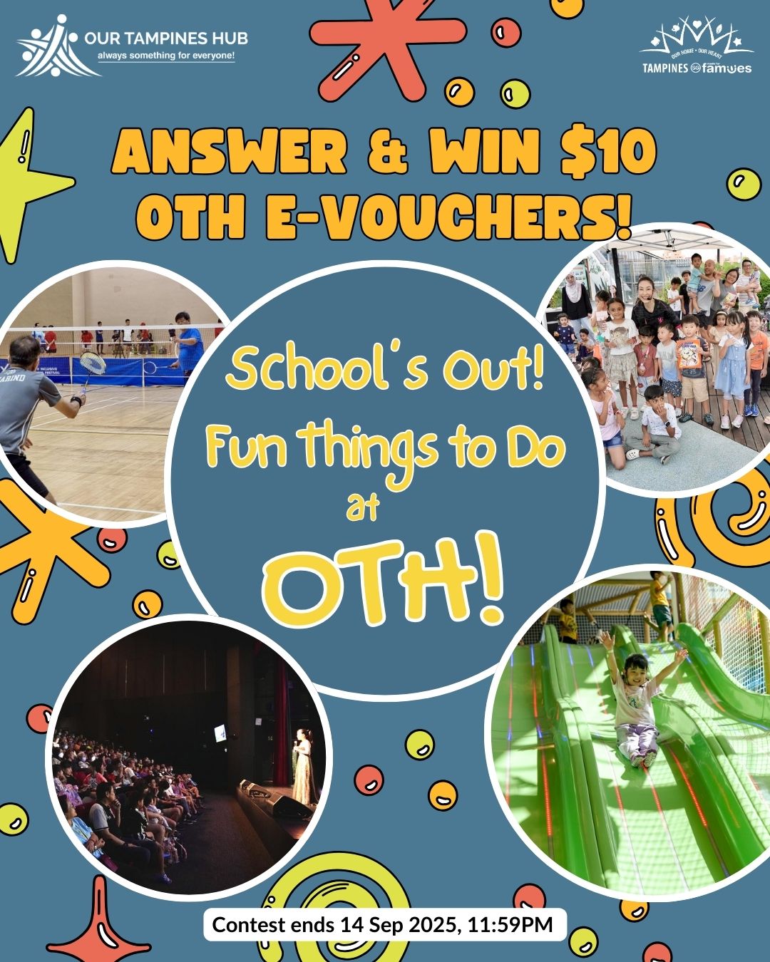 Children enjoying activities at Our Tampines Hub during school holidays