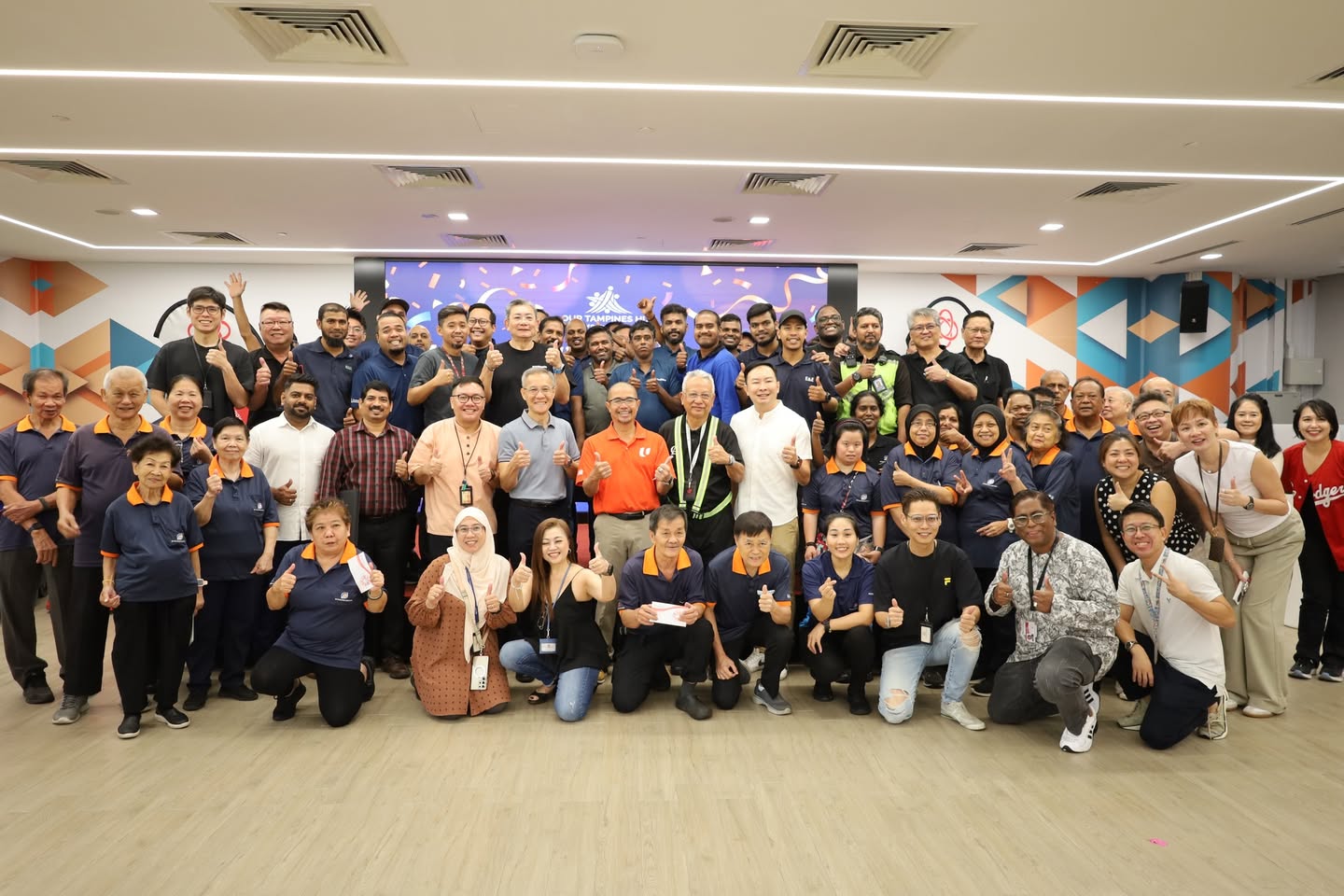 Our Tampines Hub service crew gathering for the appreciation breakfast