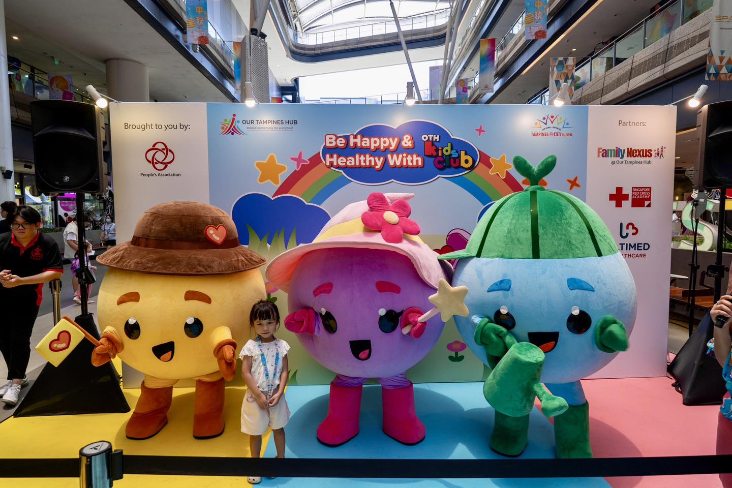 OTH Mascots Timmy, Tammy, and Tommy greeting kids