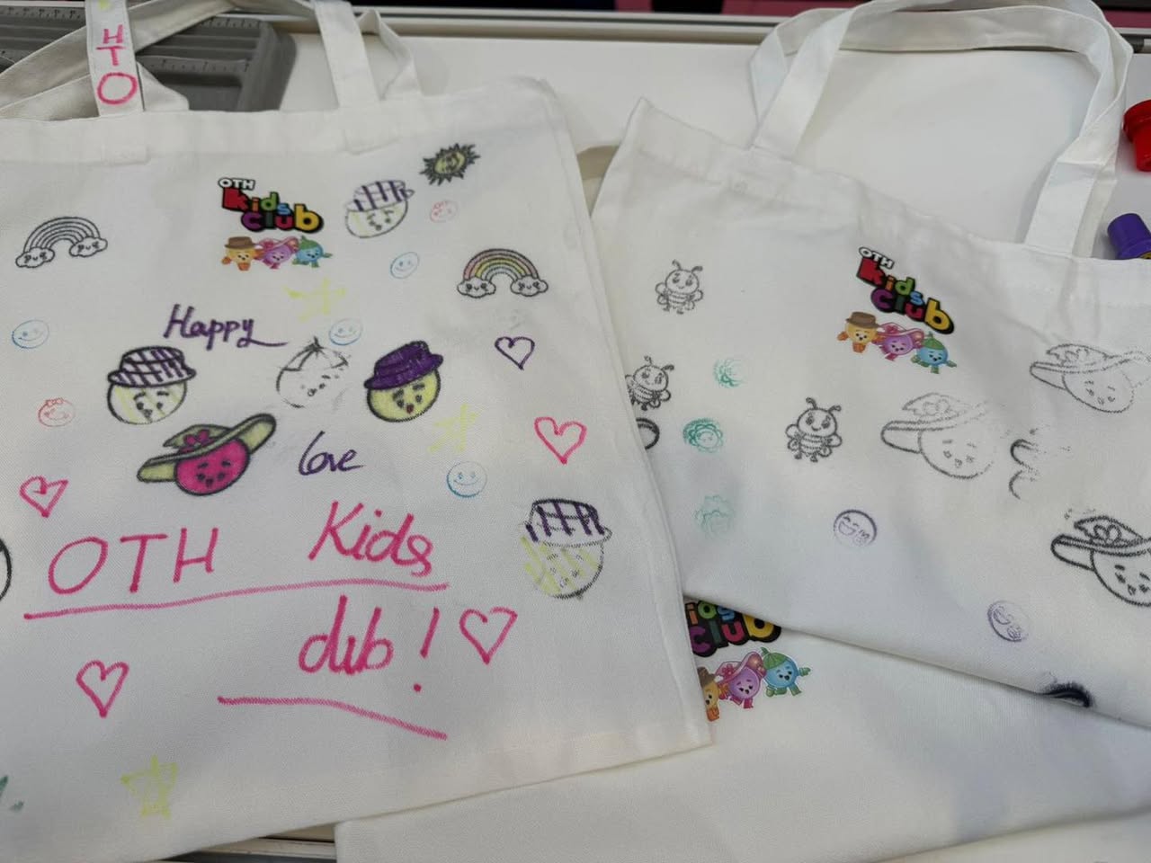 Close-up of a child's hands crafting a friendship bracelet