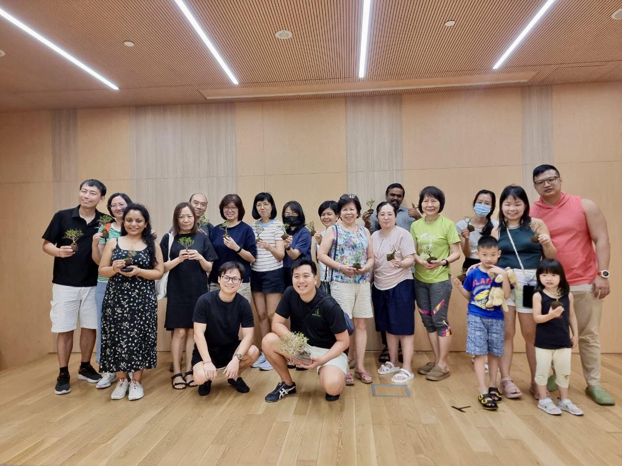 Participants engaged in the Mame Bonsai workshop