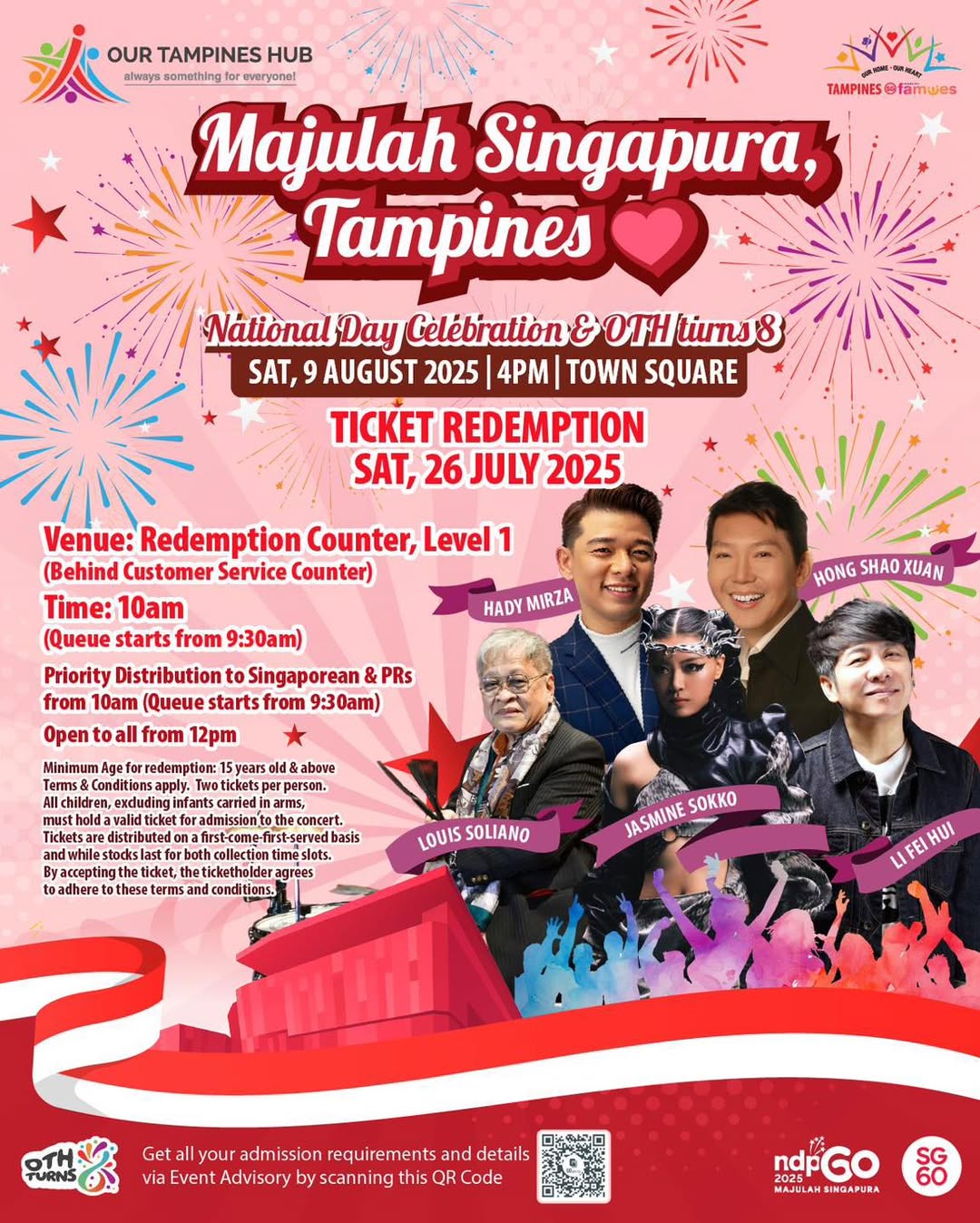 Vibrant graphic promoting a National Day celebration concert featuring various artists.