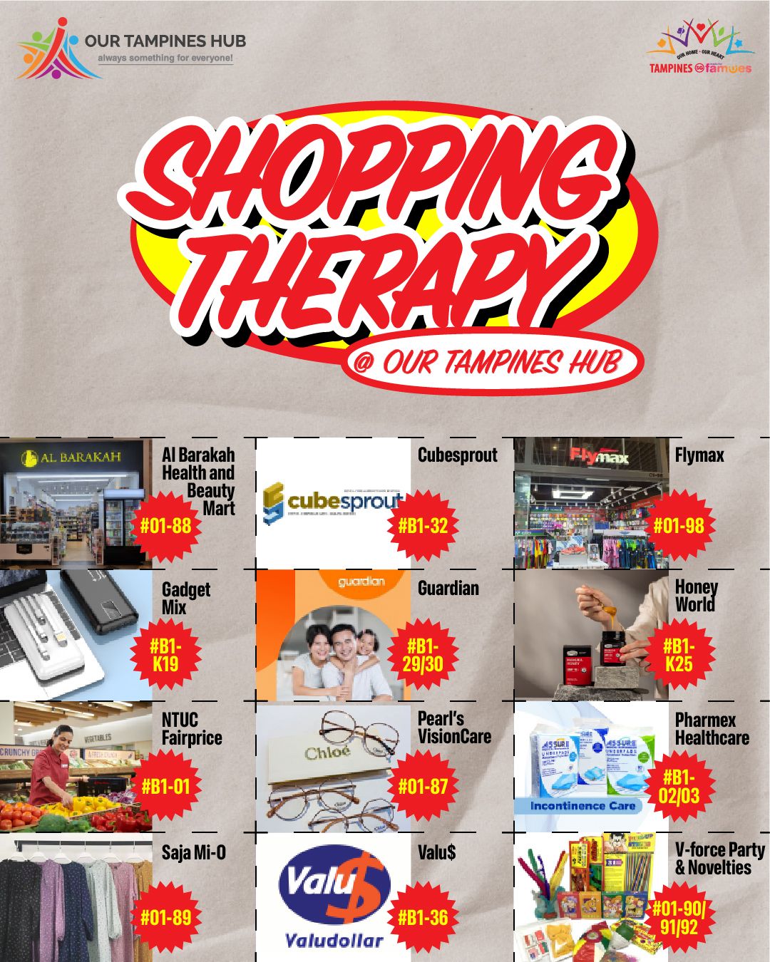 A vibrant scene at Our Tampines Hub, bustling with activity and offering a wide range of services.