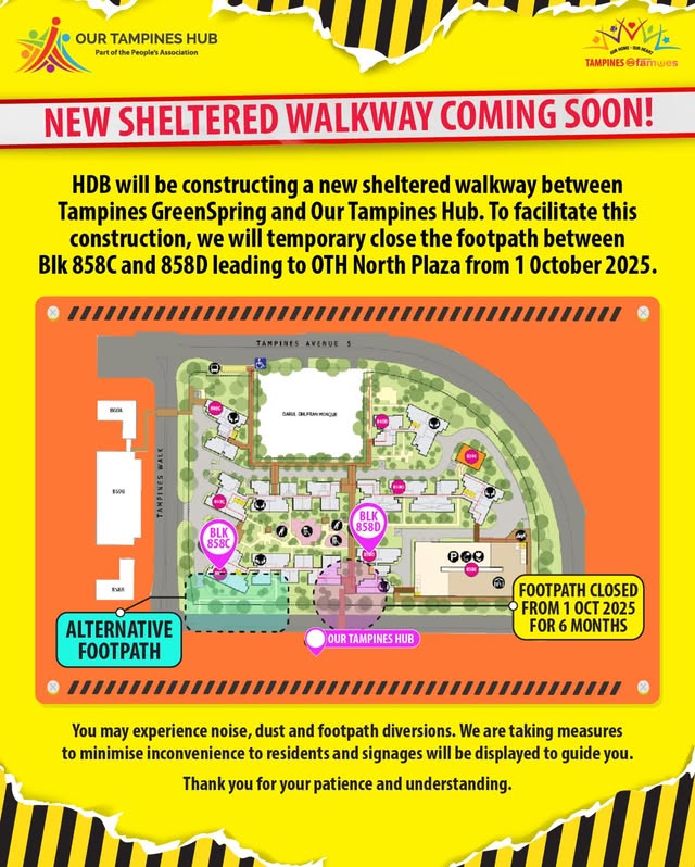 Visual advisory regarding parking at Our Tampines Hub
