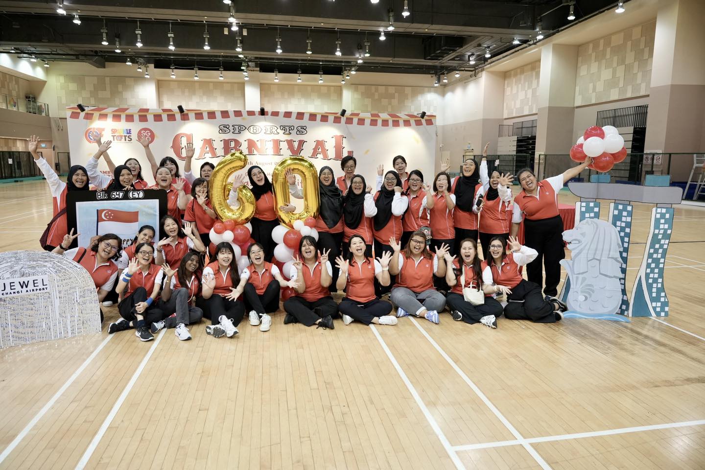 Young participants engaging in a sports activity at the carnival