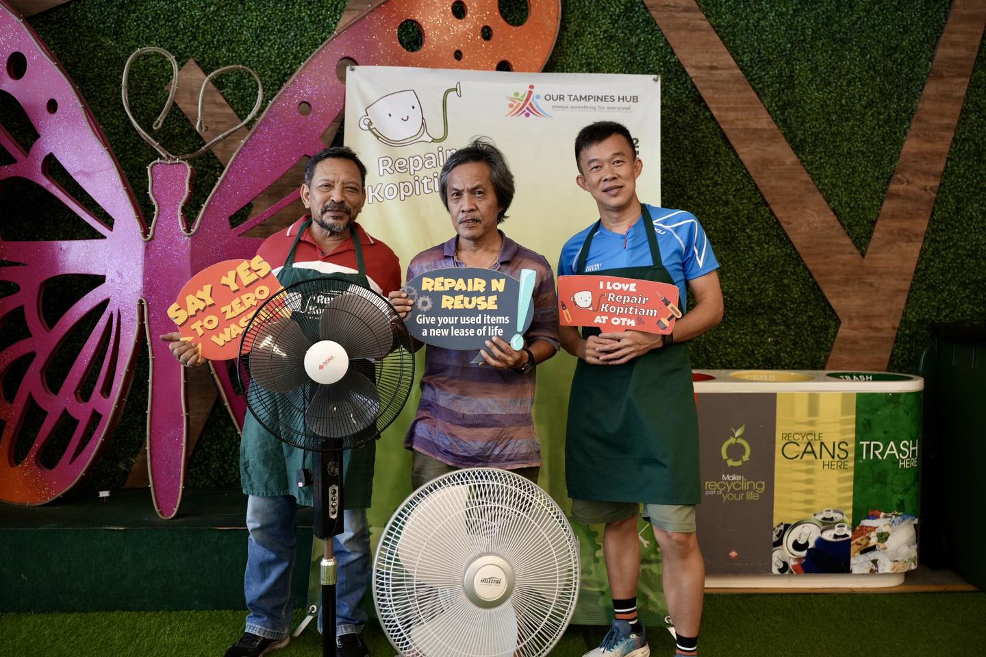 A close-up of a household item being repaired with assistance.