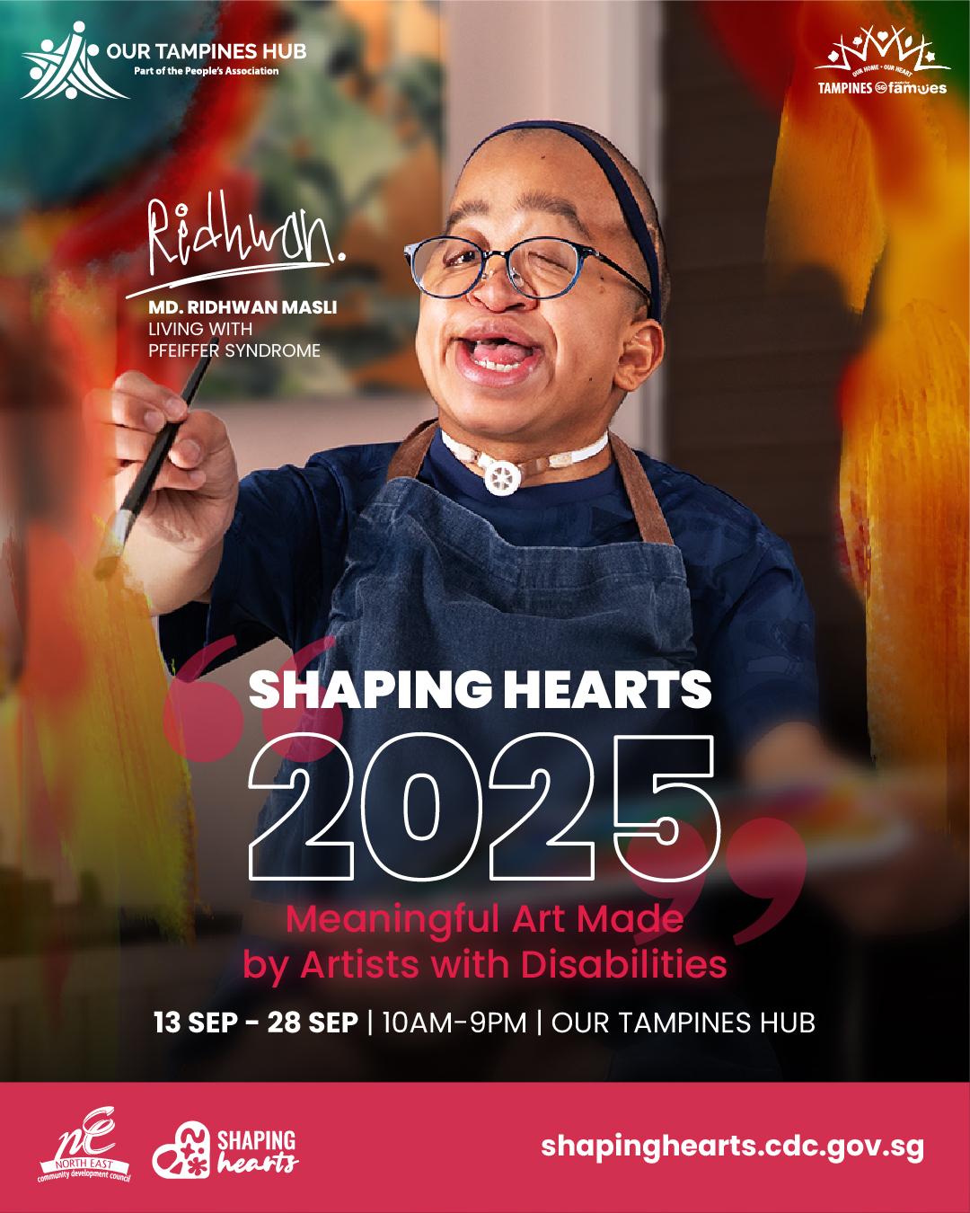 A vibrant artwork on display at the Shaping Hearts inclusive arts festival