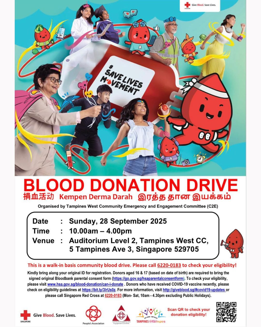 Community members participating in a blood donation drive.