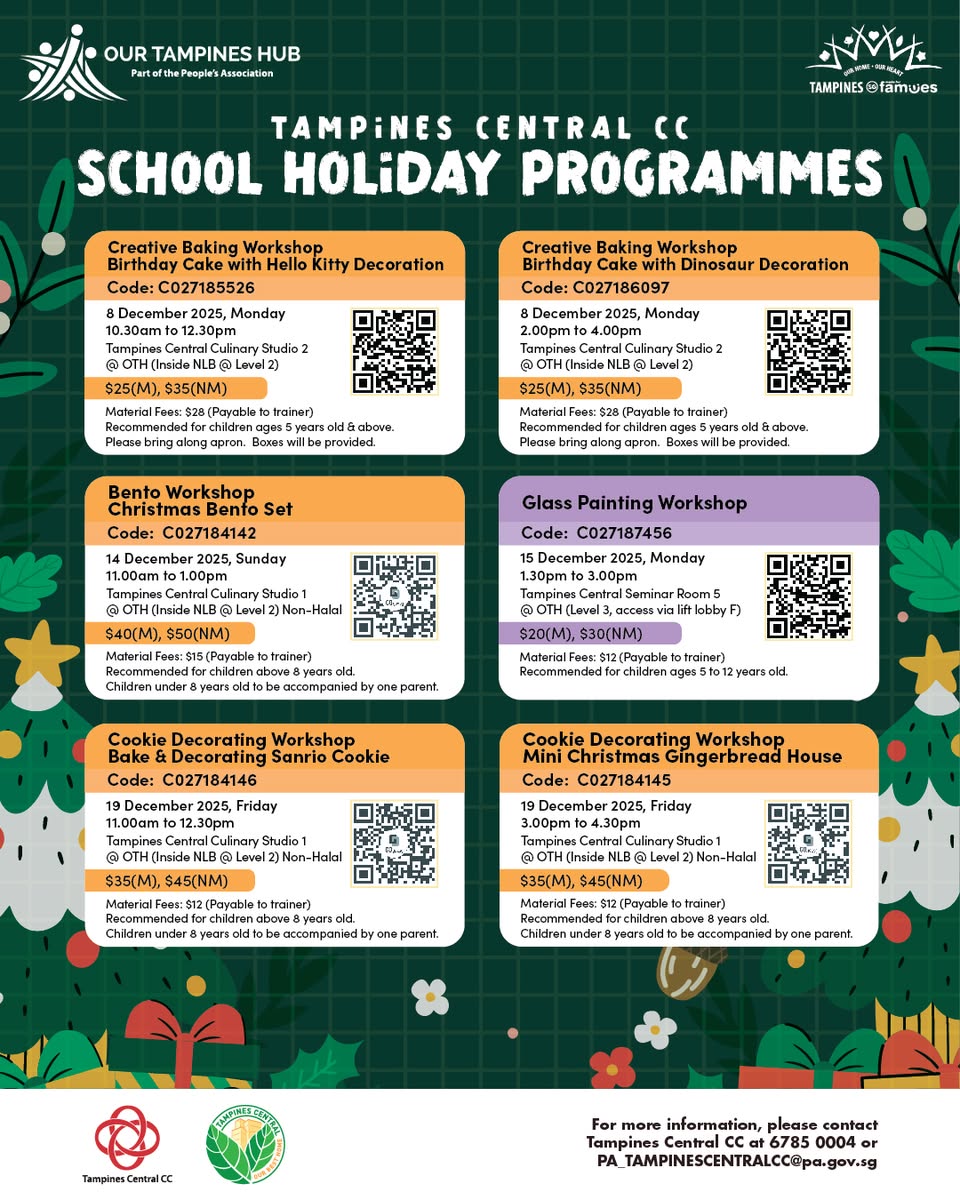 Children participating in a creative workshop at Tampines Central CC