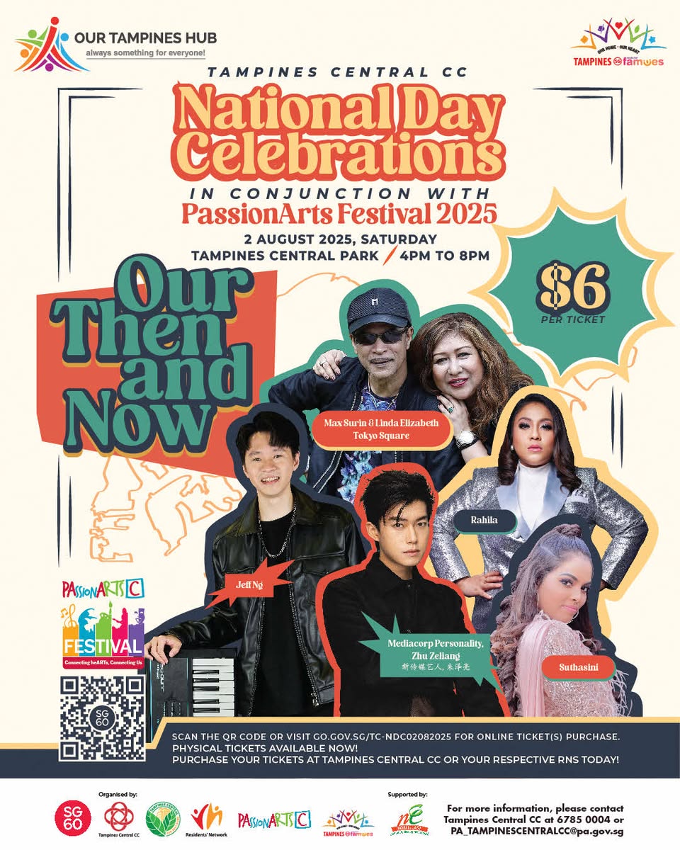 Details for Tampines Central SG60 National Day event tickets and timings