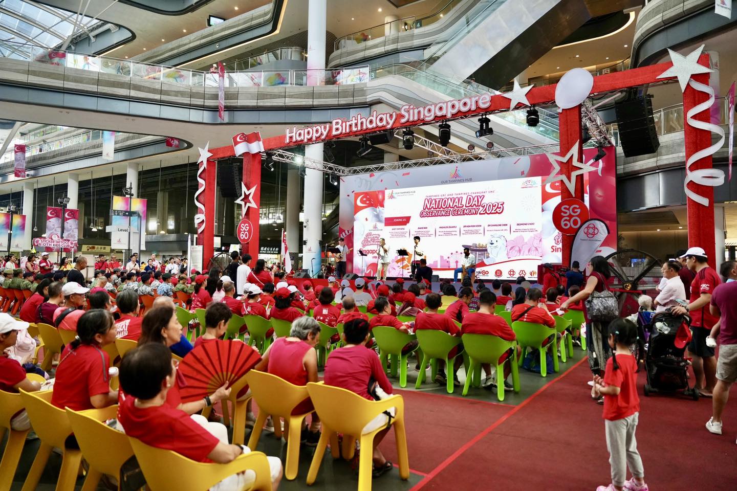 Tampines GRC Advisers on stage during the National Day Observance Ceremony