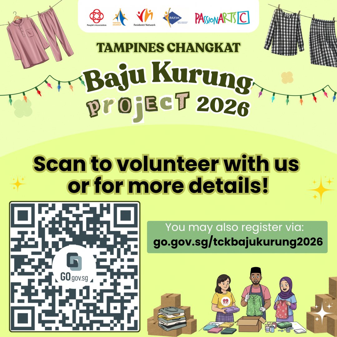 Community members gathered for the Tampines Changkat Baju Kurung Project