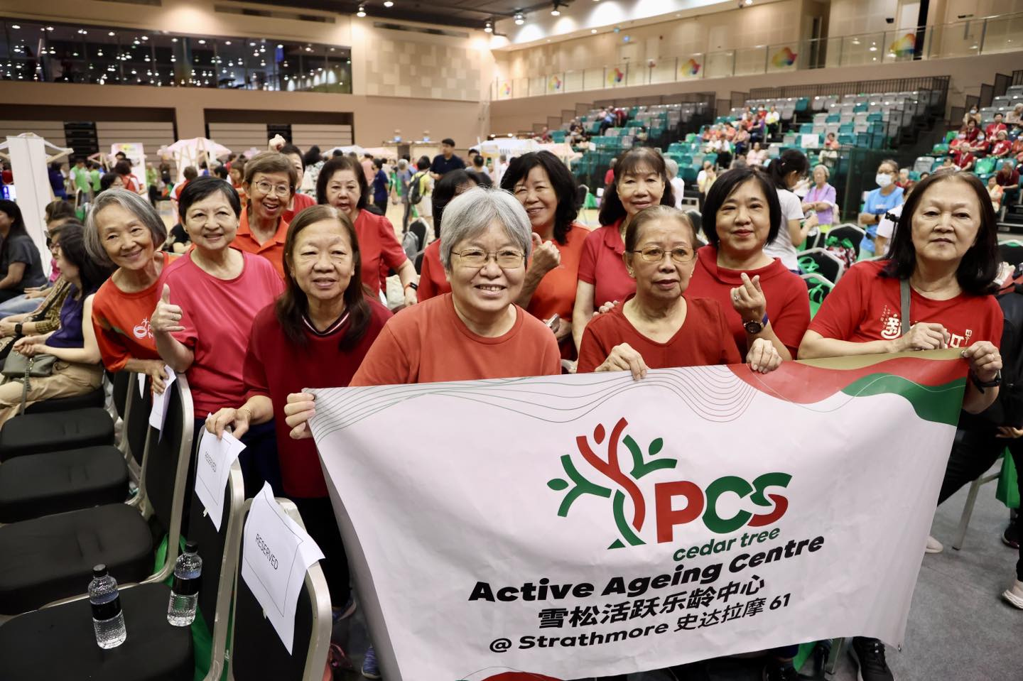 Attendees participating in the 1km senior walk at Our Tampines Hub