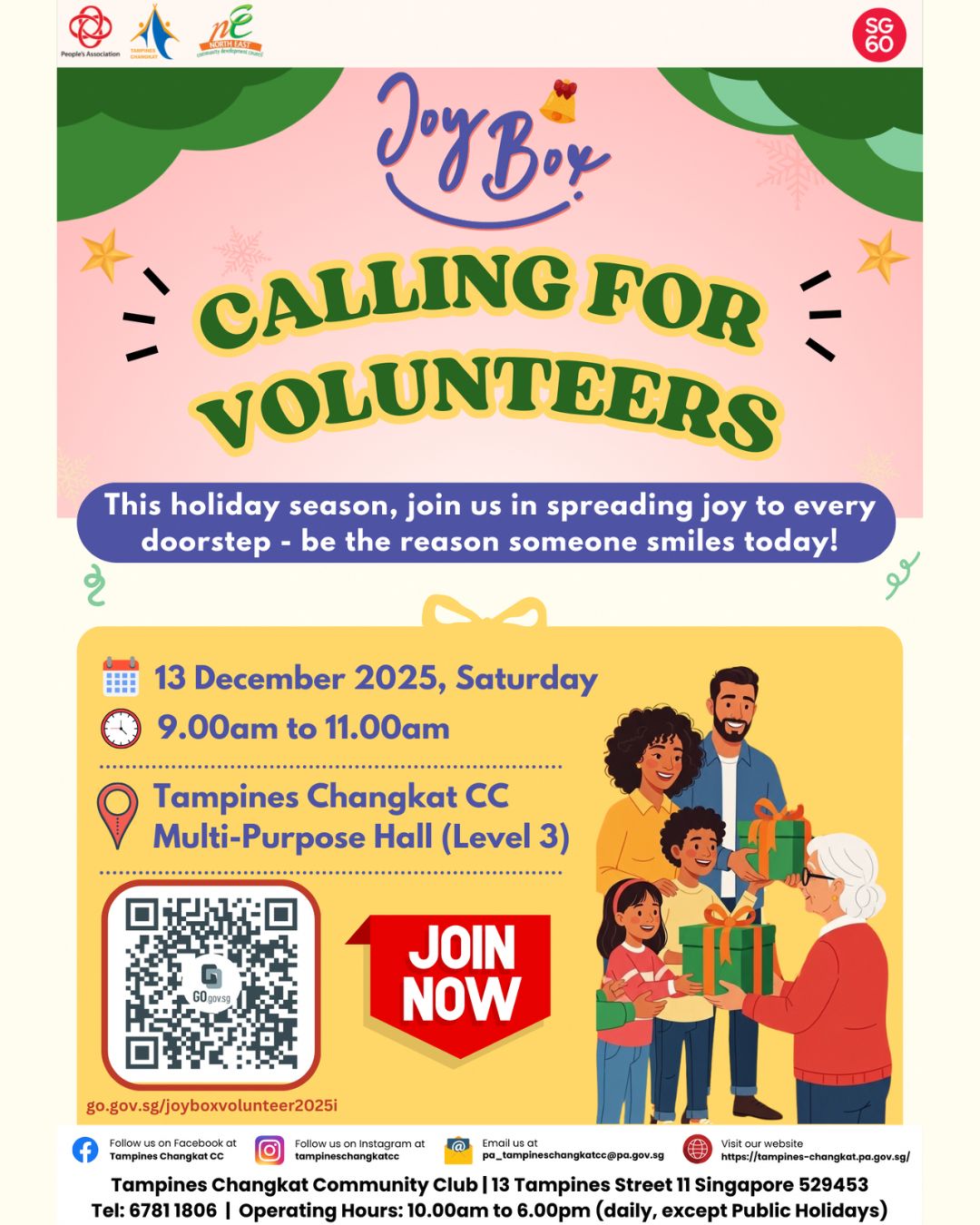 Volunteers bringing joy during the Joy Box Christmas event