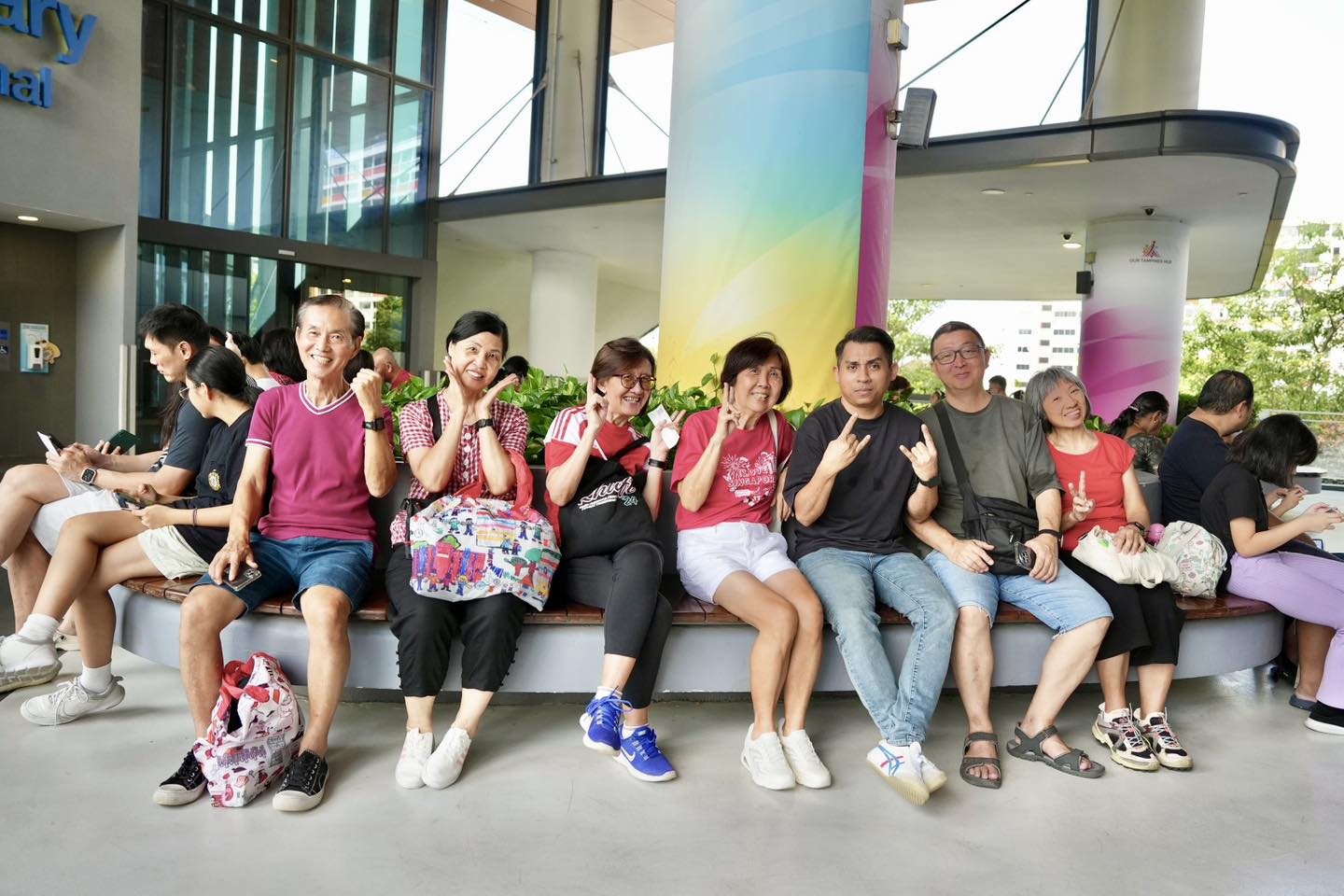 A lively scene capturing the spirit of National Day in Tampines