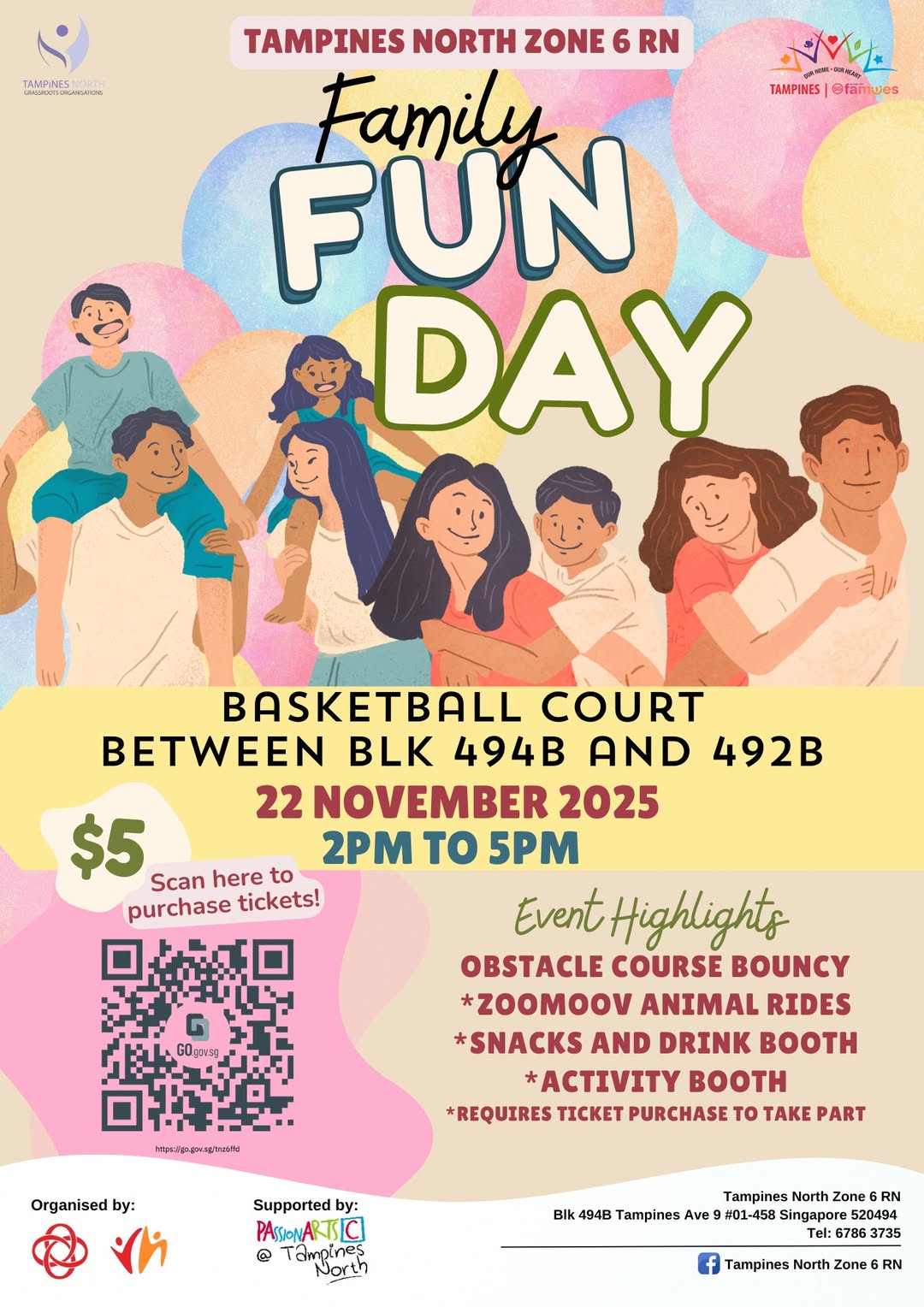 Families enjoying various activities at a community fun day