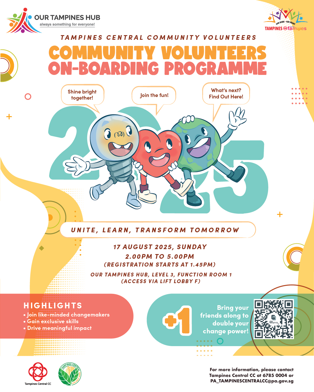 Volunteers gathering for the Tampines Central Community On-Boarding Programme