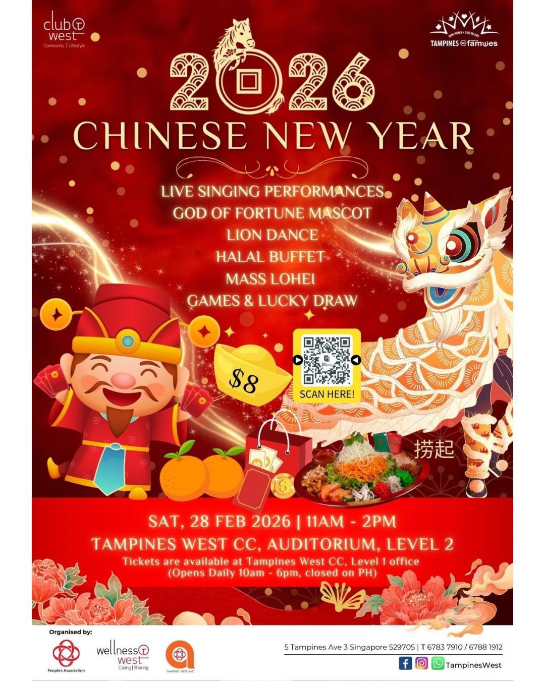 Vibrant celebration at Tampines West Chinese New Year event