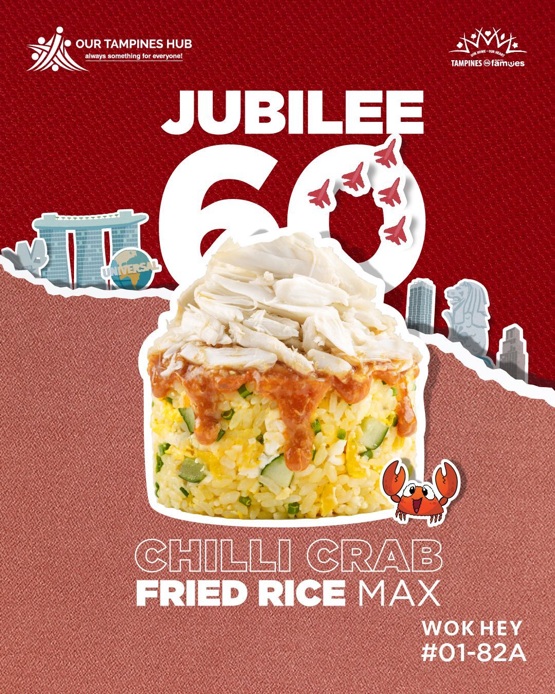 A close-up view of the special Jubilee 60 Fried Rice.