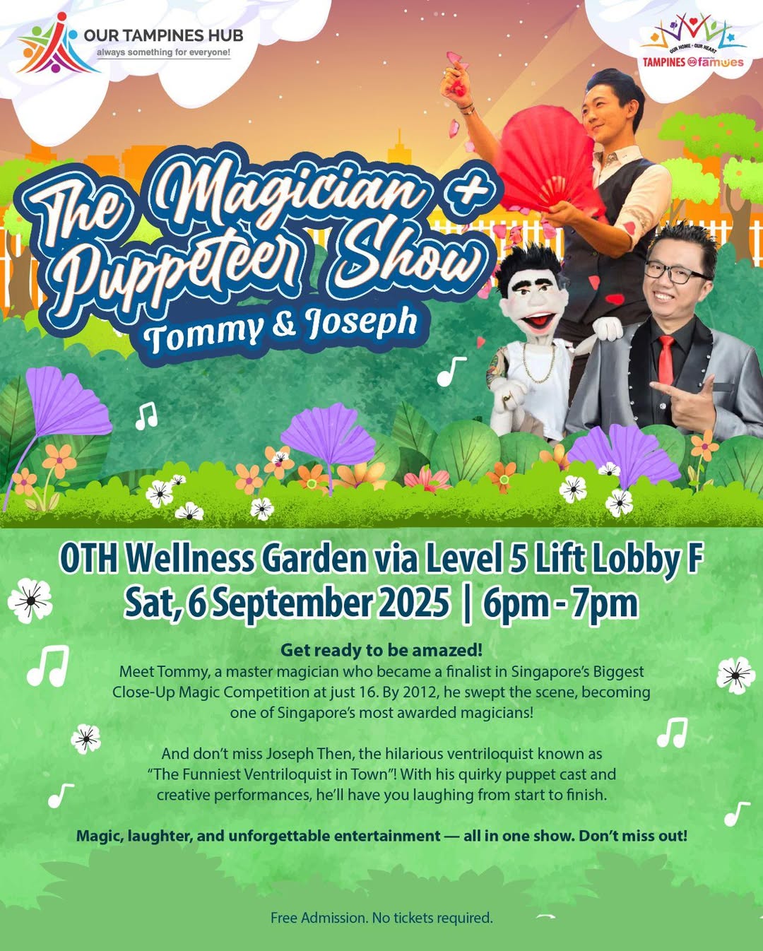 Tommy the Magician and Joseph Then the Ventriloquist performing live.