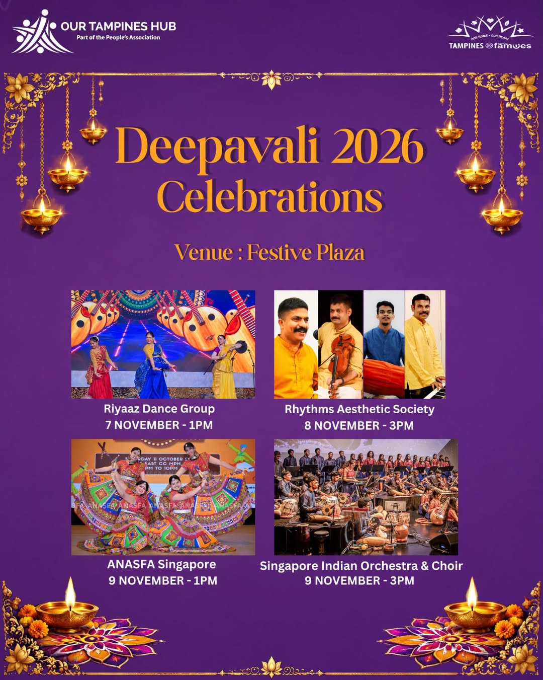 Deepavali 2026 Celebrations at Our Tampines Hub: Free Performances