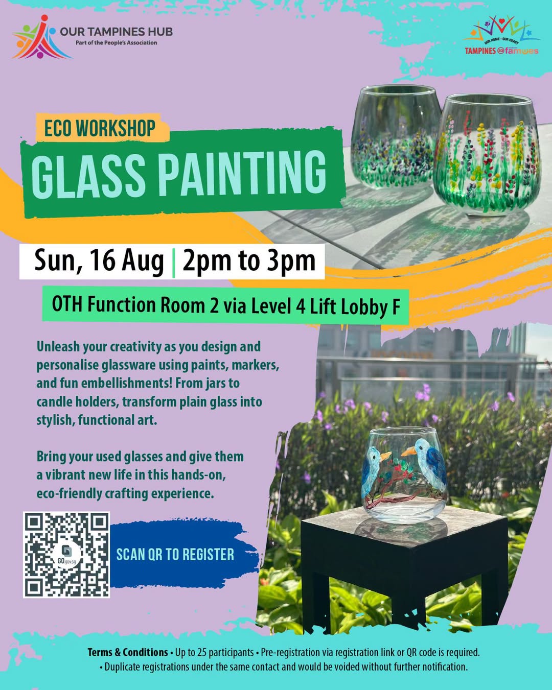 Glass Painting Workshop at Our Tampines Hub on 16 August 2026