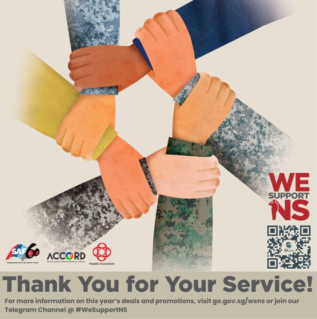 A visual representation of the We Support NS 2025 campaign, possibly featuring military personnel or campaign branding.