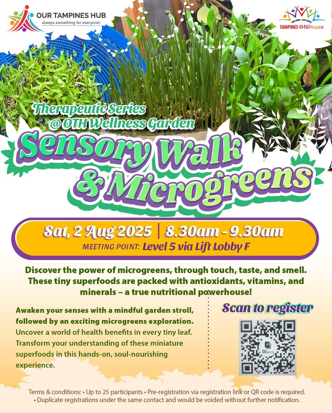 A vibrant green garden setting, suggesting tranquility and growth.