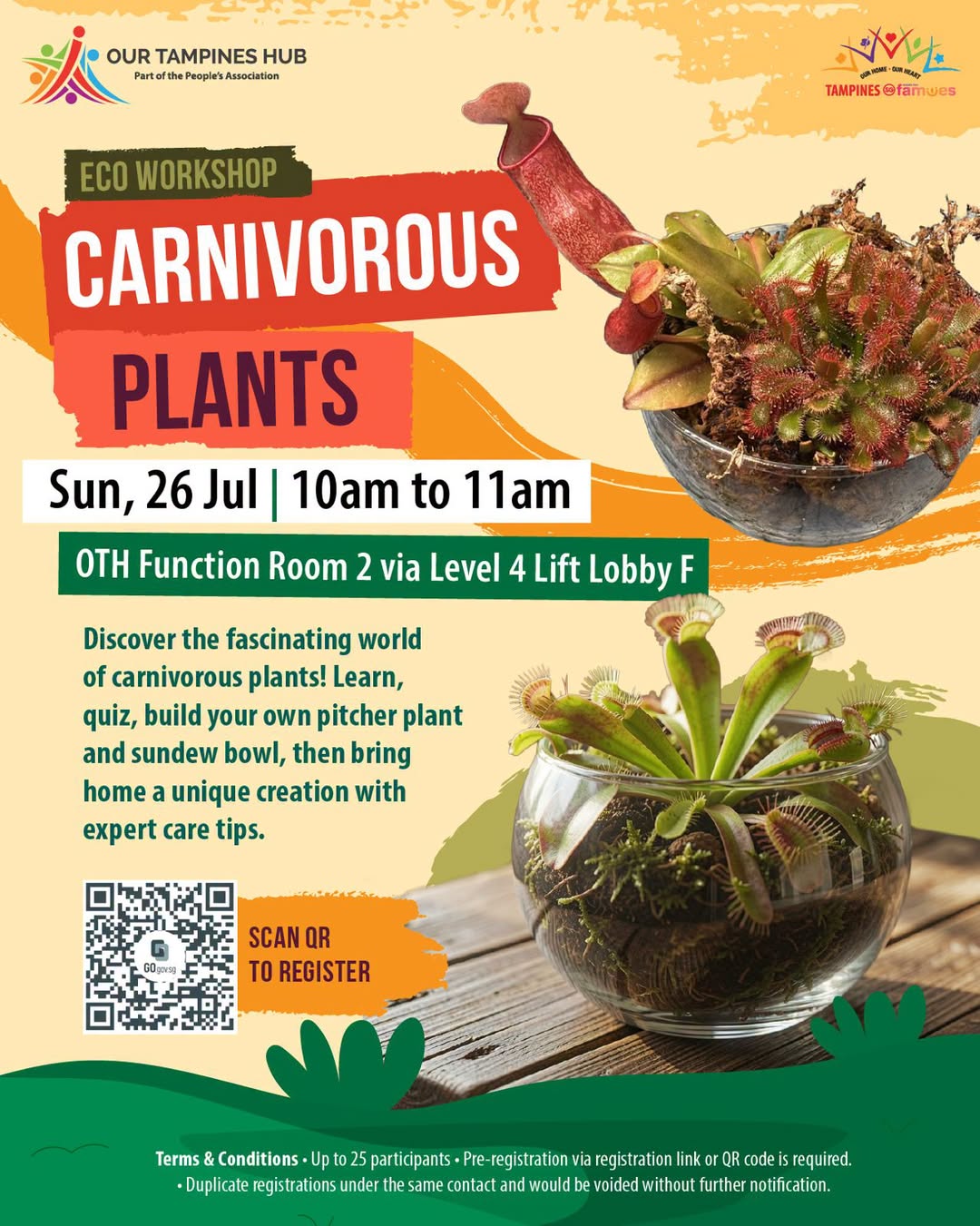 Carnivorous Plants Eco Workshop at Our Tampines Hub on 26 July 2026