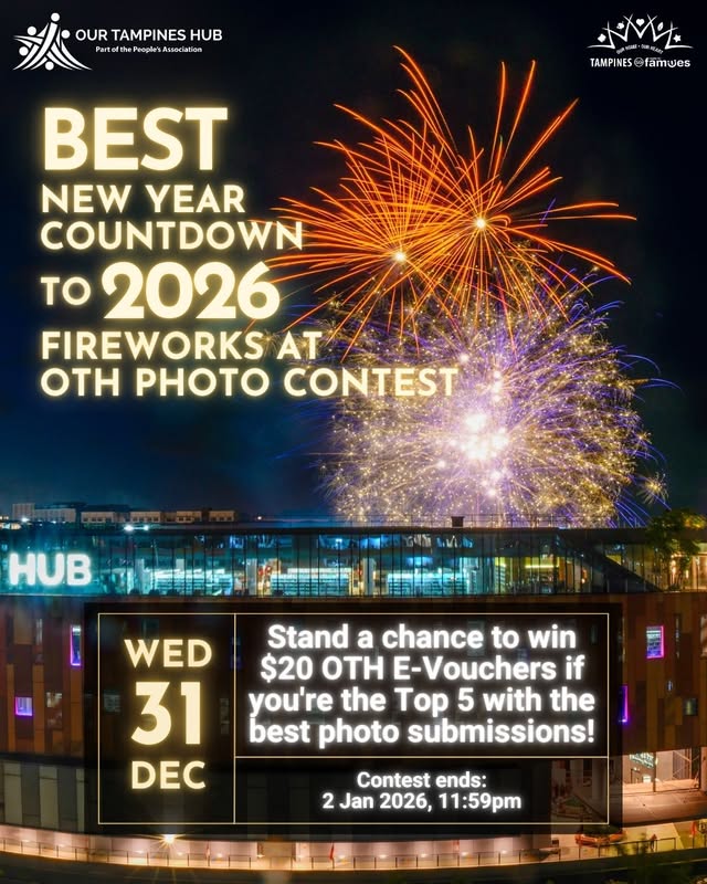 Spectacular New Year's Eve fireworks display at Our Tampines Hub