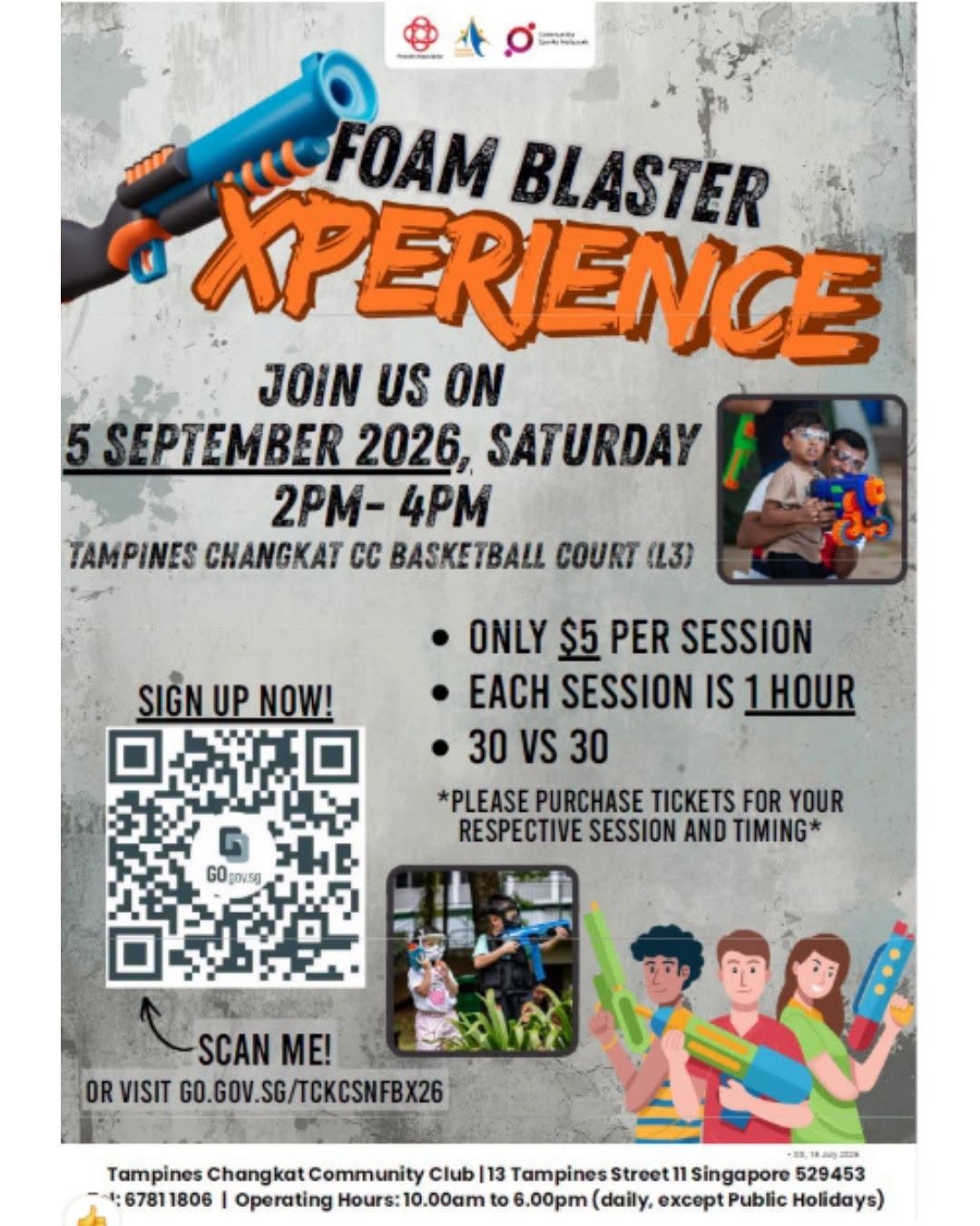 Foam Blaster Xperience at Tampines Changkat CC: $5 Per Person on 5 September