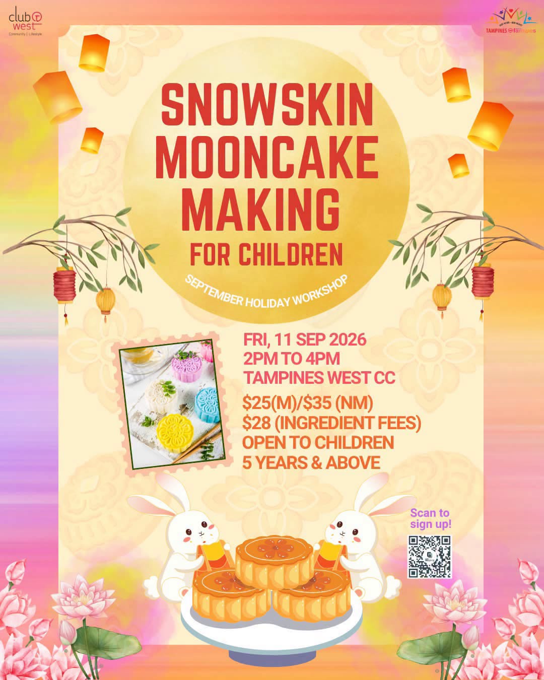 Snowskin Mooncake Making Workshop for Children at Tampines West CC on 11