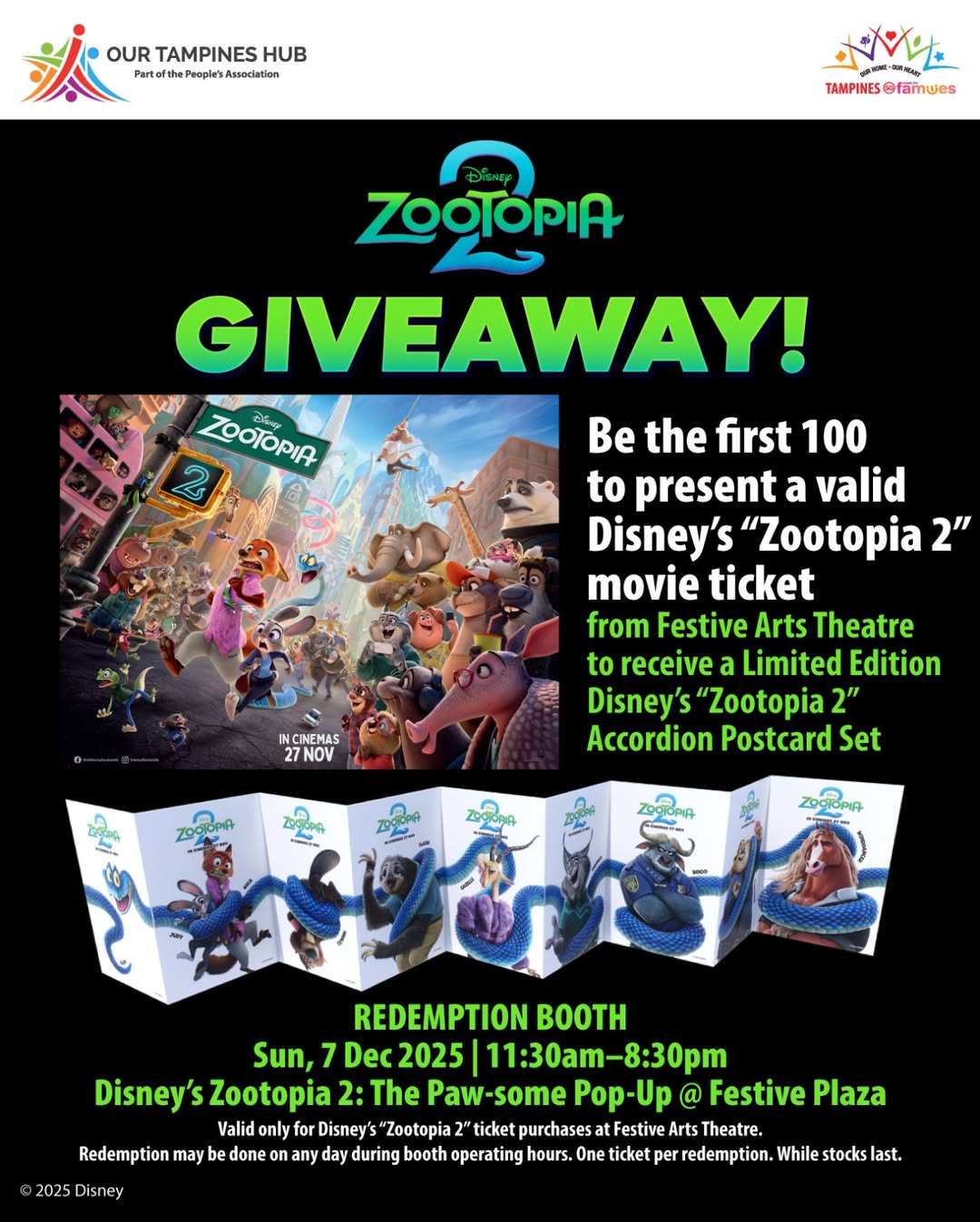 Zootopia 2 Accordion Postcard Set featuring beloved characters